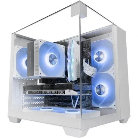 Mars Gaming MCVISIONMW Blanca - Caja Gaming Minitorre MicroATX/Mini-ITX